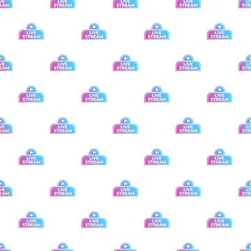 Live stream button icons pattern on white background Stockillustratie