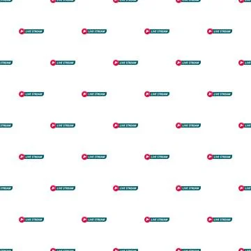 Live stream button seamless pattern repeating background Stock Illustration
