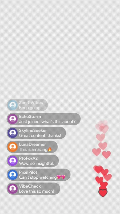 Live stream chat comments with flying likes social media broadcast 動画素材 332722322