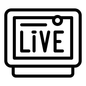 Live stream on computer screen broadcasting breaking news Illustrazione stock