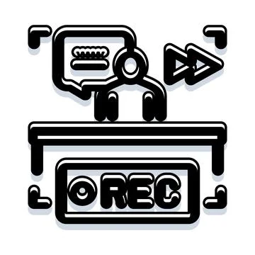 Live stream content creation recording screen vector Illustrazione stock