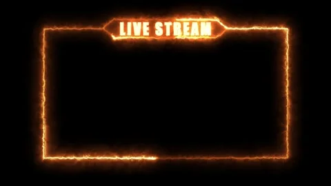 Live stream frame overlay with fiery energy glow for gaming and online broadcast Stock Footage 335376116
