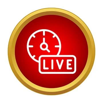 Live stream icon with clock for online broadcasting Stock Illustration