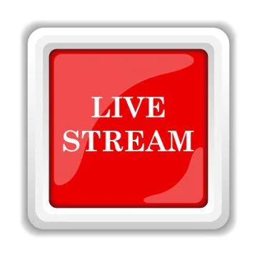 Live stream icon. internet button on white background.. Stock Illustration