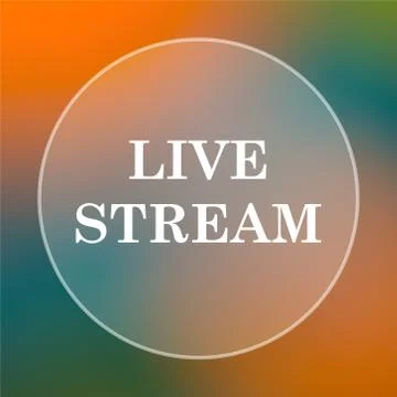 Live stream icon. Internet button on colored  background.. Stock Illustration