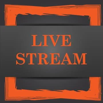 Live stream icon. Internet button on grey background.. Stock Illustration