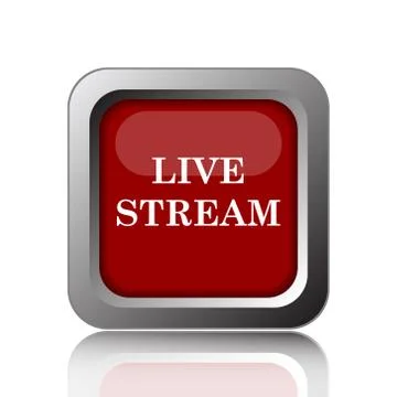 Live stream icon. Internet button on white background. Stock Illustration