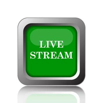 Live stream icon. Internet button on black background.. Stock Illustration