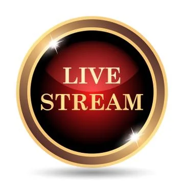 Live stream icon. Internet button on white background.. Stock Illustration