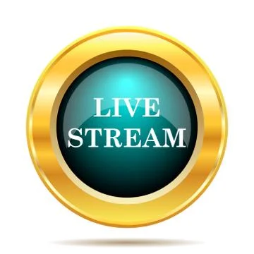 Live stream icon. Internet button on white background.. Stock Illustration