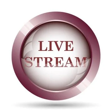 Live stream icon. Internet button on white background.. Stock Illustration