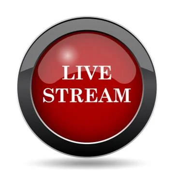 Live stream icon. Internet button on white background.. Stock Illustration