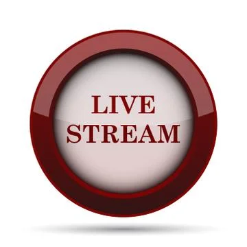 Live stream icon. Internet button on white background. . Stock Illustration