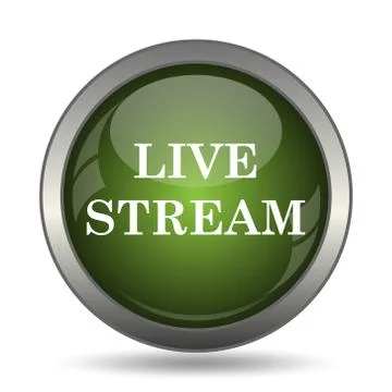 Live stream icon. Internet button on white background. . Stock Illustration