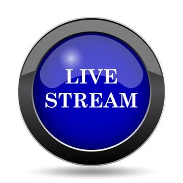 Live stream icon. Internet button on white background.. Stock Illustration