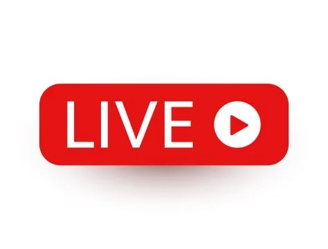 Live stream icon. Live streaming, video, news symbol on white background. Soc Stock Illustration