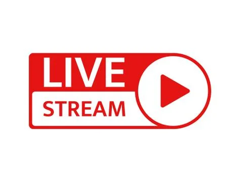 Live stream icon. Live streaming, video, news symbol on white background. Soc Illustrazione stock