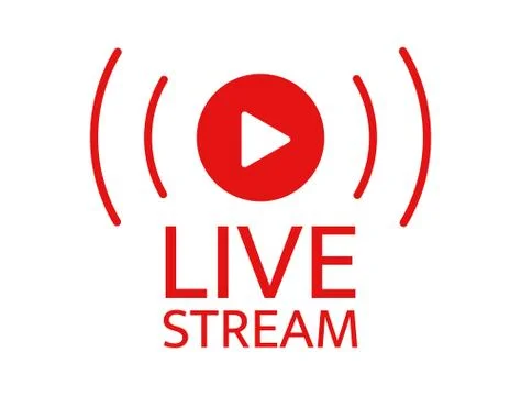 Live stream icon. Live streaming, video, news symbol on transparent backgroun Stock Illustration