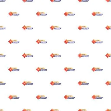 Live stream icon pattern for broadcasting media content Stock Illustration