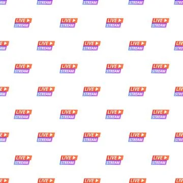 Live stream icon seamless pattern broadcasting media Stock Illustration