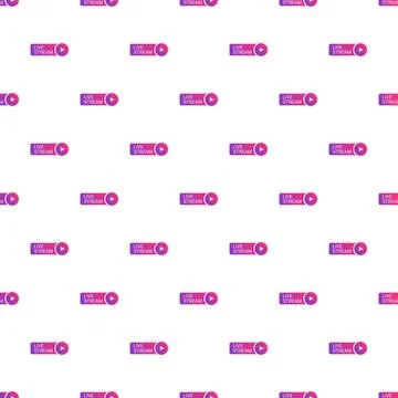 Live stream icon seamless pattern broadcasting background Stock Illustration