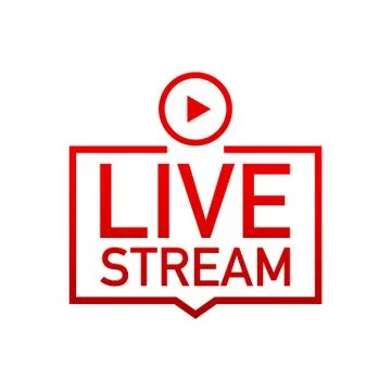 Live Stream label on white background. Stock Illustration