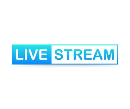 Live Stream label on white background. Vector illustration Illustrazione stock