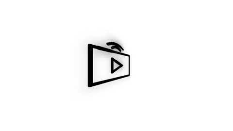 Live Stream Line Icon Animation Loop White Background Stock Footage 341368683
