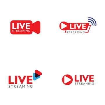 Live stream logo design. Vector illustration Stock Illustration