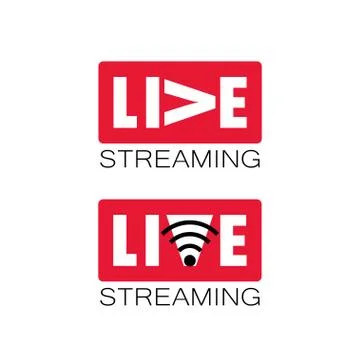 Live stream logo Illustrazione stock