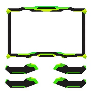 Live stream overlay border frame and lower third banners set for live streaming Stock Illustration