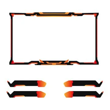 Live stream overlay border frame for gaming and streaming Illustrazione stock