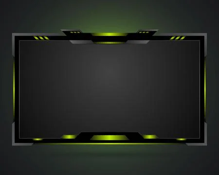 Live stream overlay futuristic interface panel with green light effect Stock Illustration