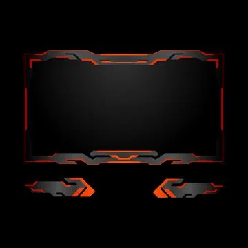 Live stream overlay game interface video border webcam frame Illustrazione stock