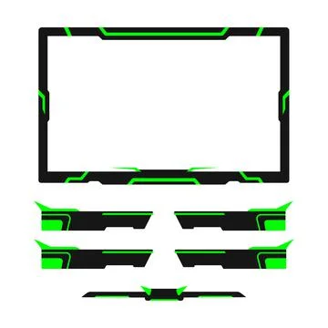 Live stream overlay gaming interface border frame design Stock Illustration
