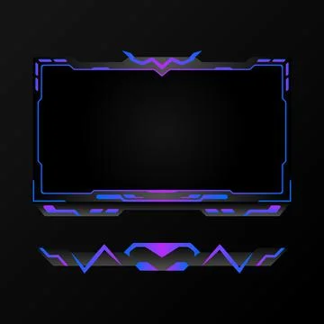 Live stream overlay gaming interface video border frame Stock Illustration