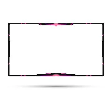 Live stream overlay gaming panel facecam border frame design Illustrazione stock
