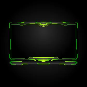 Live stream overlay webcam frame  gaming interface video border Stock Illustration