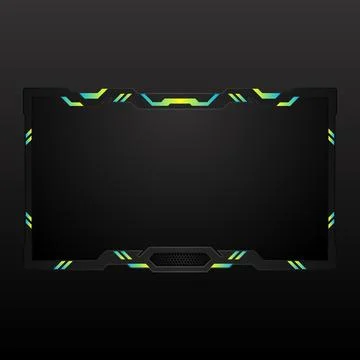 Live stream overlay webcam video border frame Stock Illustration