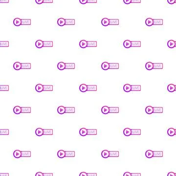 Live stream play button icons pattern Stock Illustration