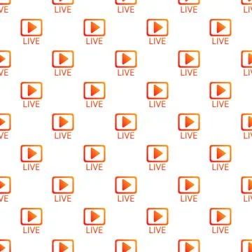 Live stream play button seamless pattern background Stock Illustration