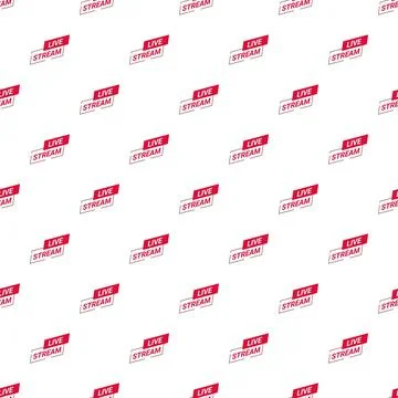 Live stream red broadcast label seamless pattern 스톡 일러스트