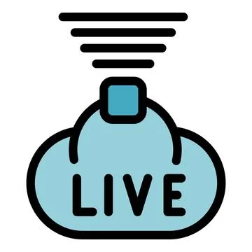 Live stream sending data to cloud storage, live streaming icon representing c Illustrazione stock