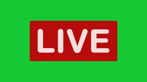 Live stream sign on the green screen Stock Footage 144654368