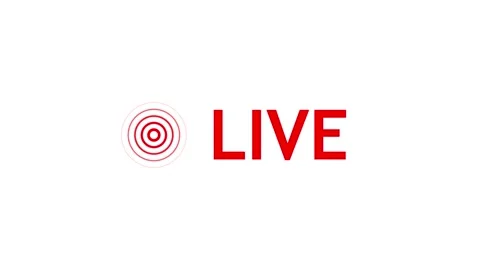 Live Stream sign. Red symbol, button of live streaming, broadcasting, onlin.. Stock Footage 303553506
