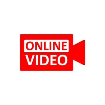 Live Stream sign. Red symbol, button of live streaming, broadcasting, online  Stock Illustration