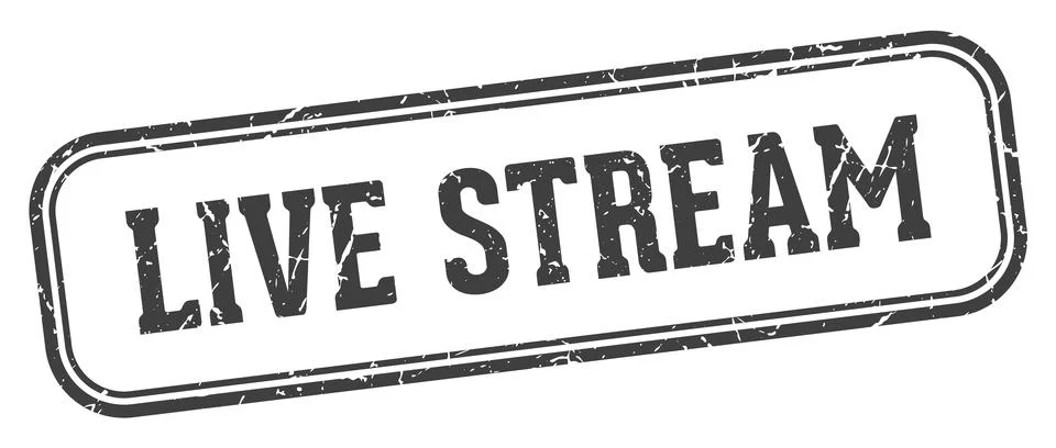 Live stream stamp. live stream rectangular stamp on white background Stock Illustration