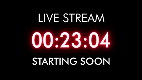 Live Stream Starting Soon Countdown Timer with Transparent Background Stock Footage 346439158