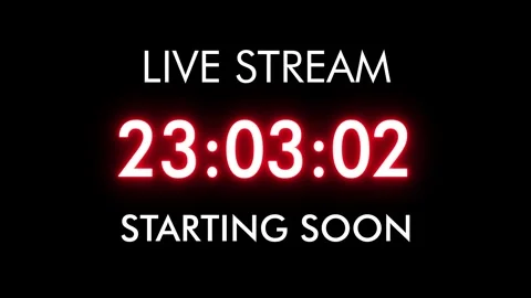 Live Stream Starting Soon Countdown Timer with Transparent Background 스톡 동영상 346439172