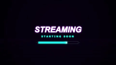 Live stream starting soon message on black background Stock Footage 345202039